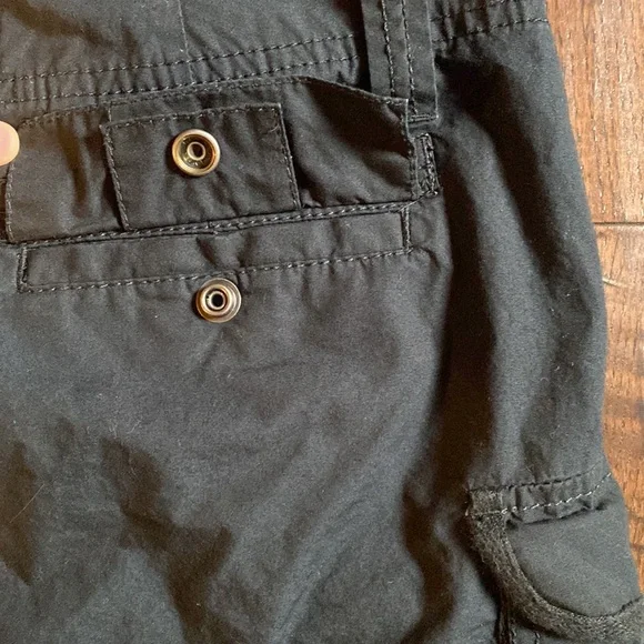 Old Navy micro mini cargo skirt black ultra low waist belt loops pockets size 6 - Picture 5 of 9